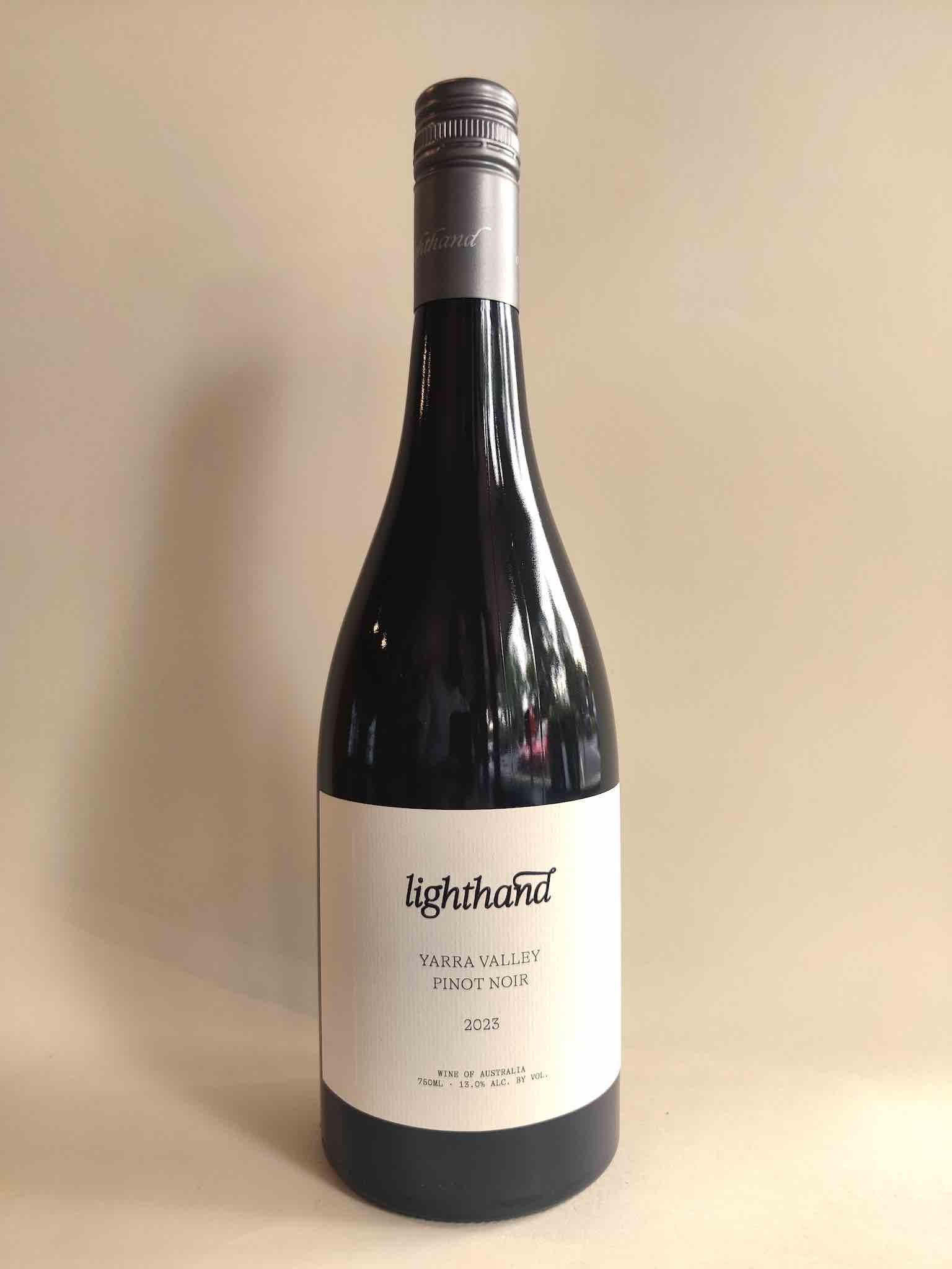 A 750ml bottle of 2022 Lighthand Pinot Noir from the Yarra Valley, Victoria.