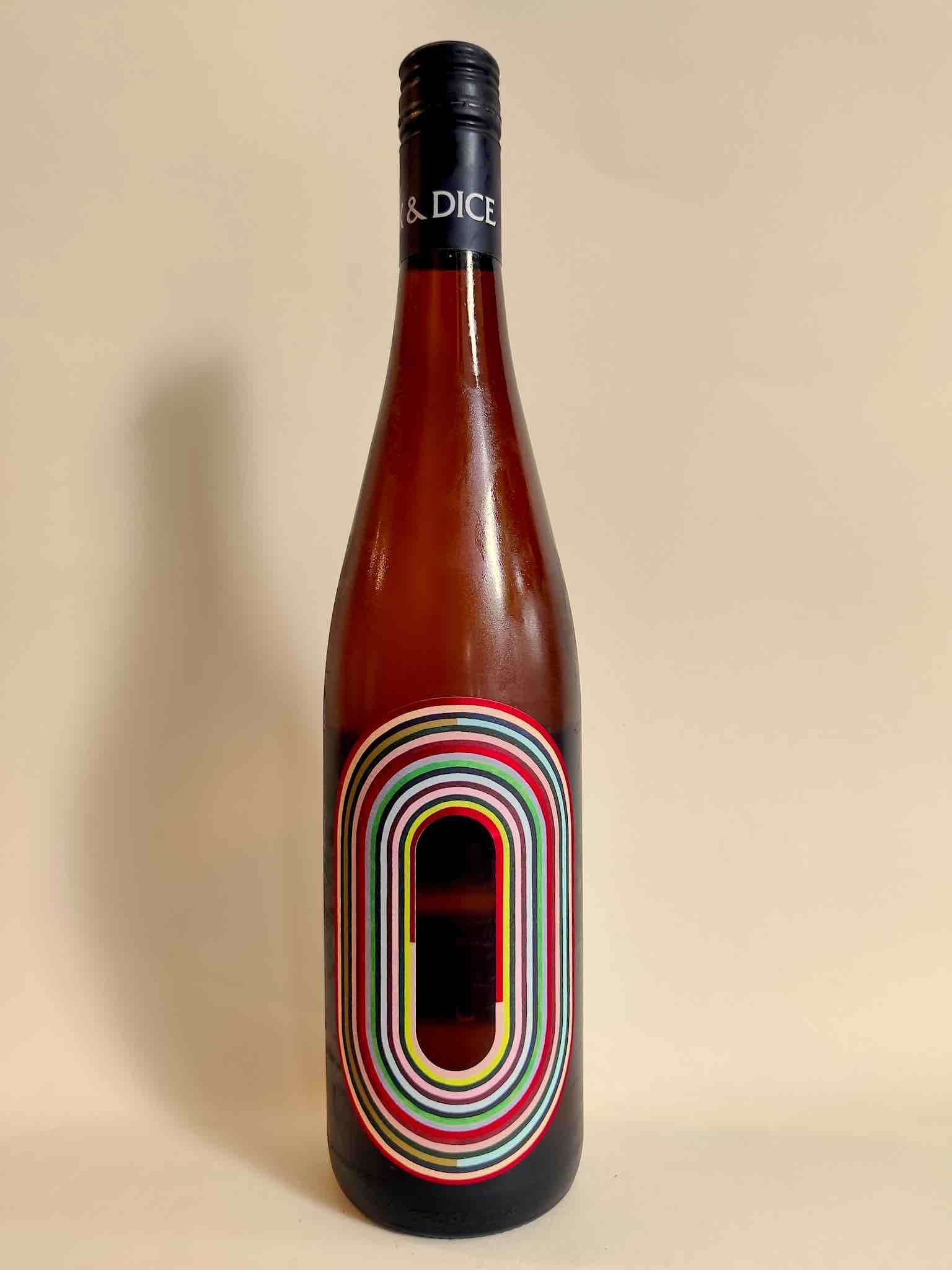 A bottle of 2023 Alpha Box & Dice Obligato Gruner Veltliner from the Adelaide Hills, South Australia. 