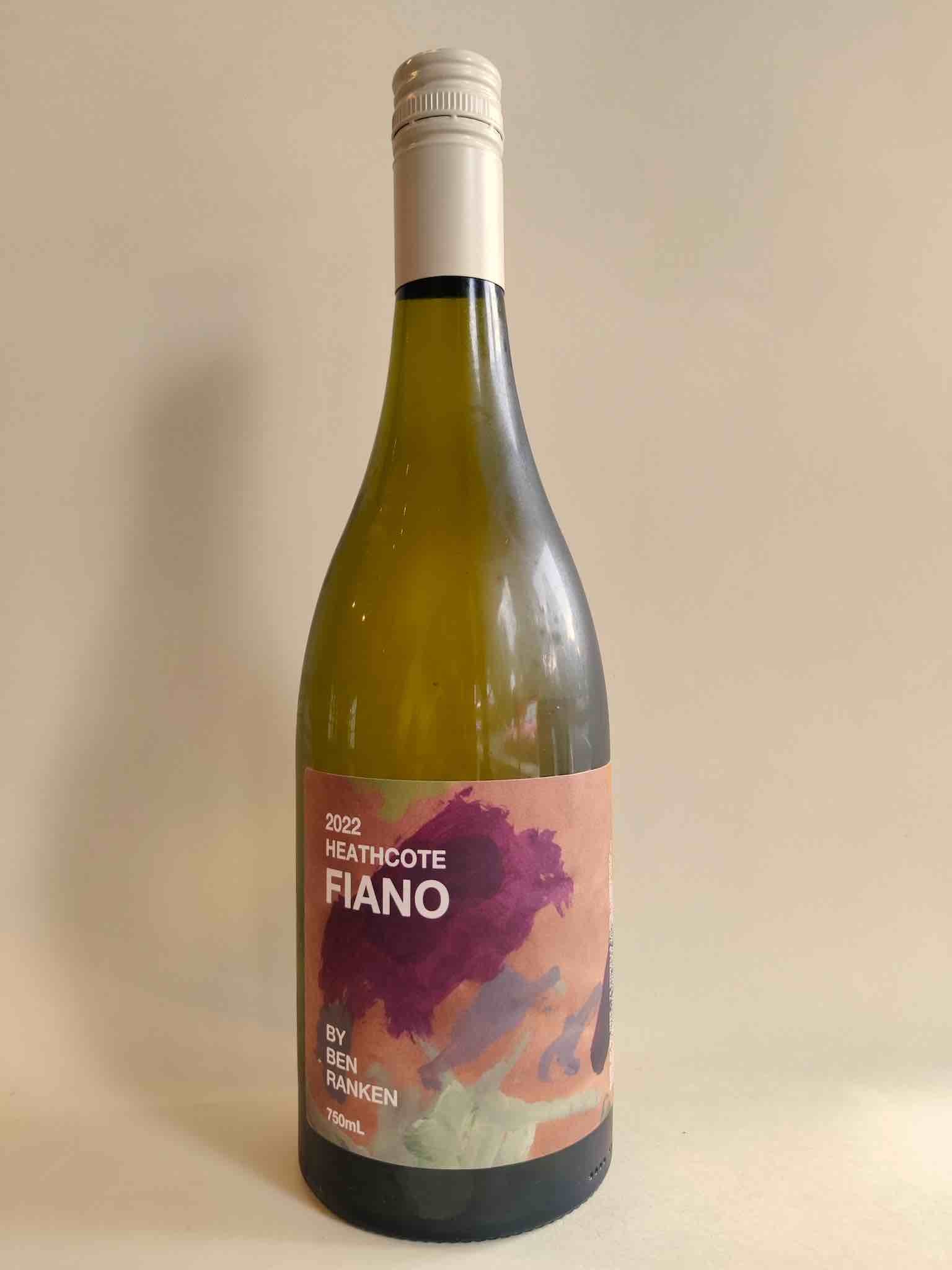A bottle of Wilimee By Ben Ranken Heathcote Fiano. 