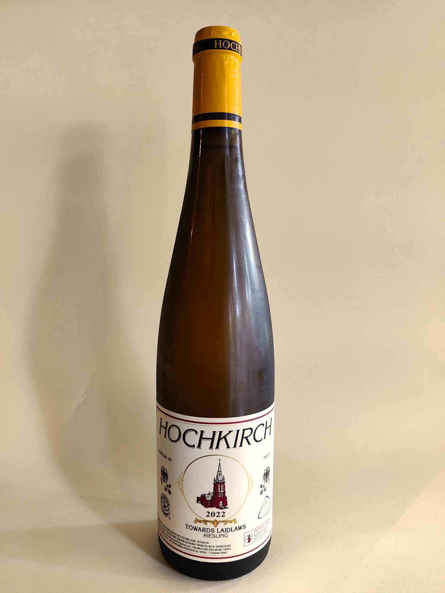 A bottle of 2022 Hochkirch Towards Laidlaws Riesling from Henty, Victoria. Biodynamic. 