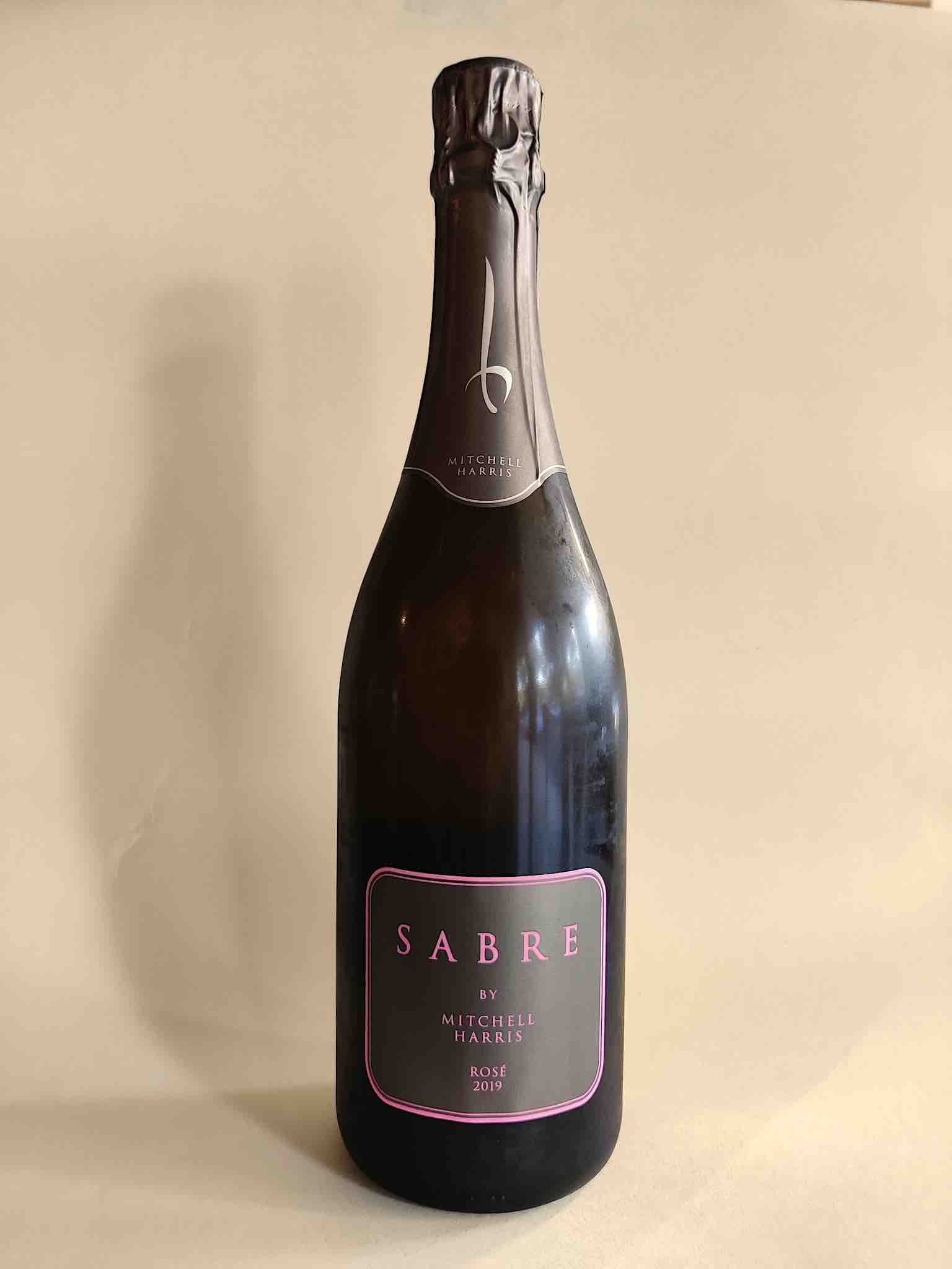 A bottle of 2019 Mitchell Harris Sabre Sparkling Rosé.