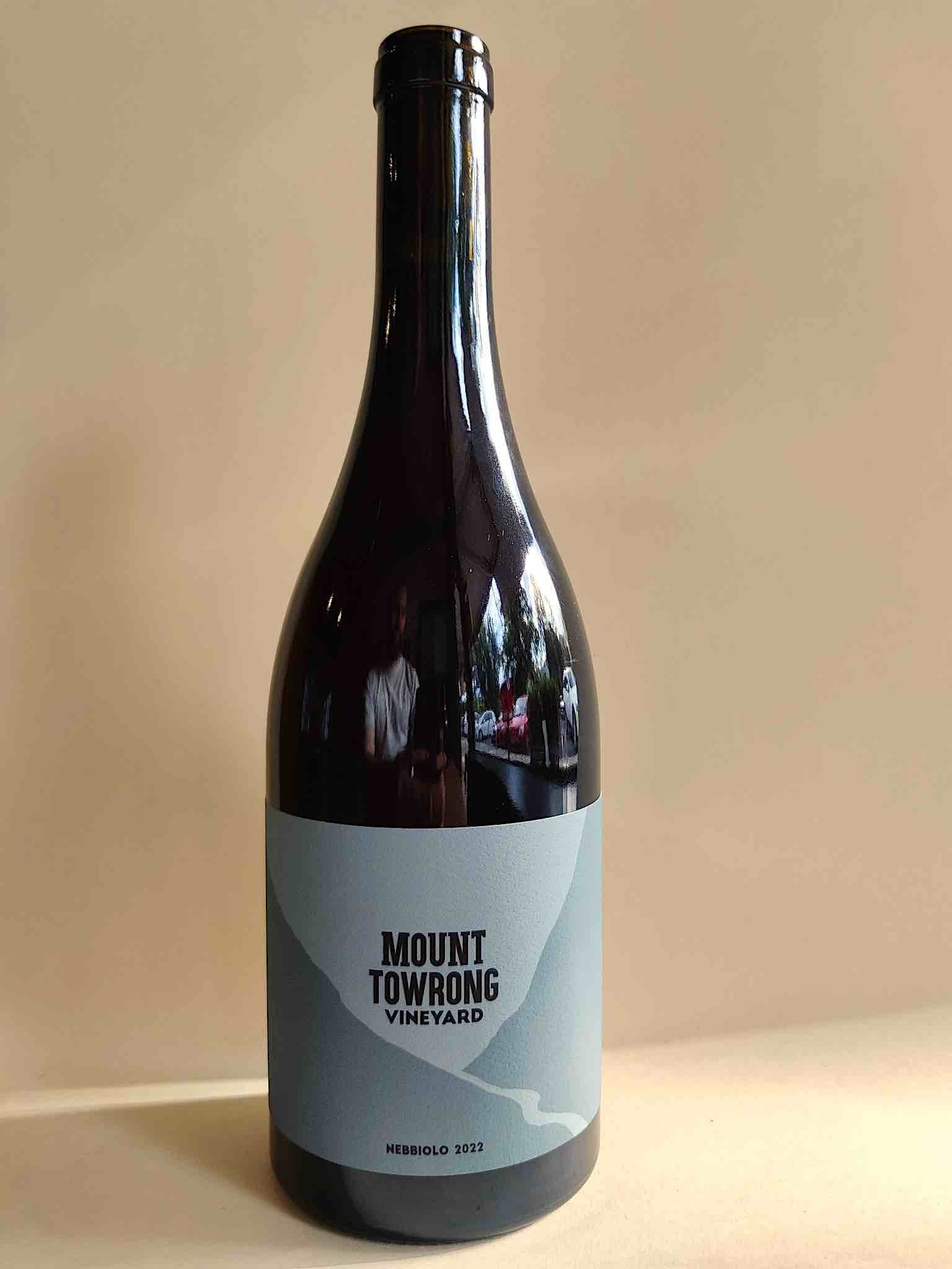 A bottle of 2022 Mount Towrong Nebbiolo from Heathcote, Victoria. 