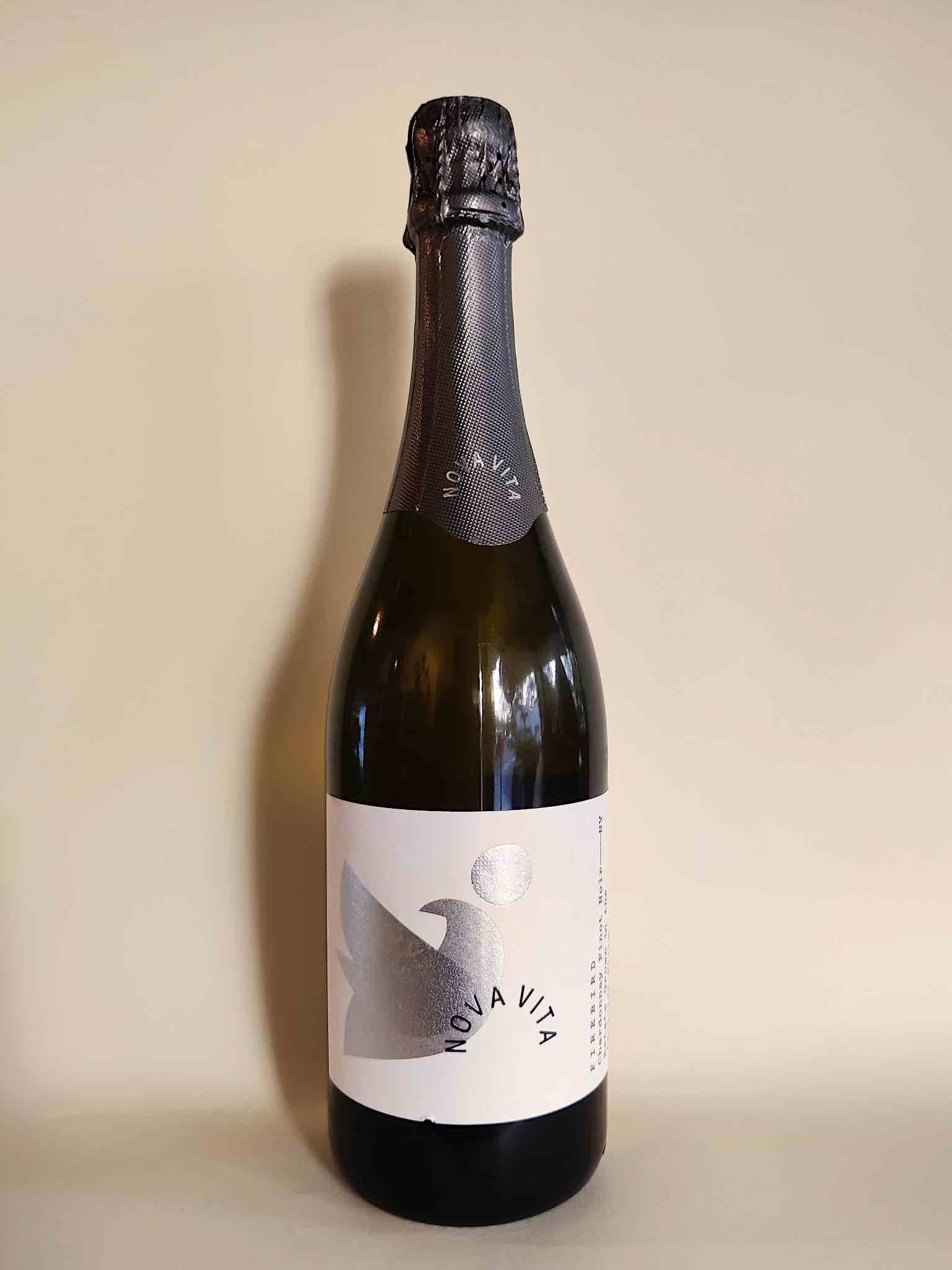 A 750ml bottle of Nova Vita Sparkling wine from the Adelaide Hills, South Australia.