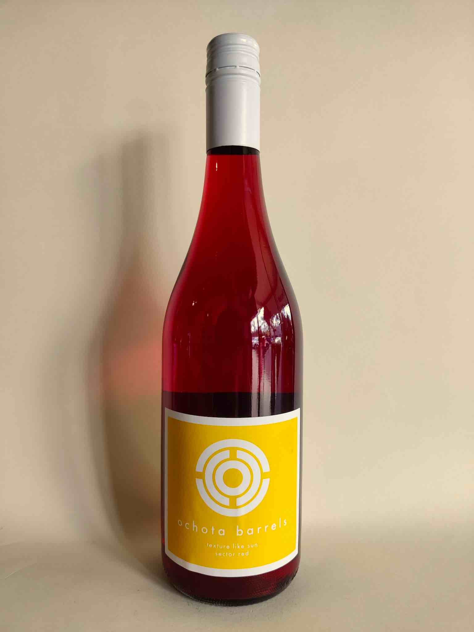 A bottle of 2023 Ochota Barrels Texture Like Sun Field Blend Red from Adelaide Hills, South Australia. 