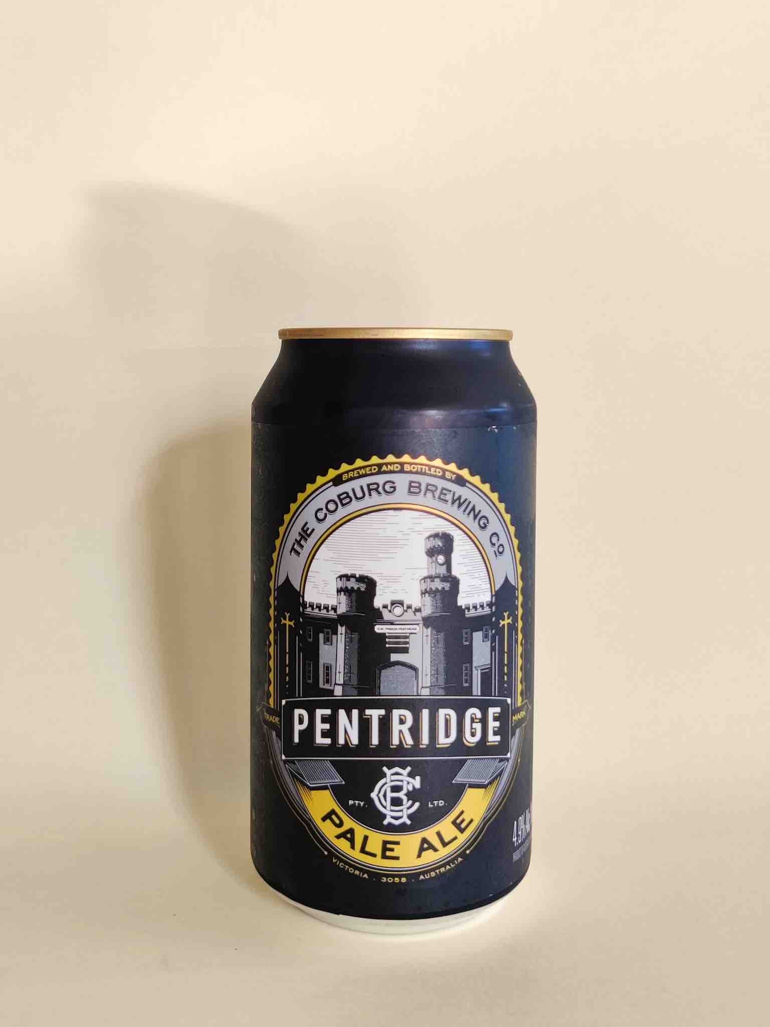 A 375ml can of Pentridge Pale Ale, made by Coburg Brewing Co. 