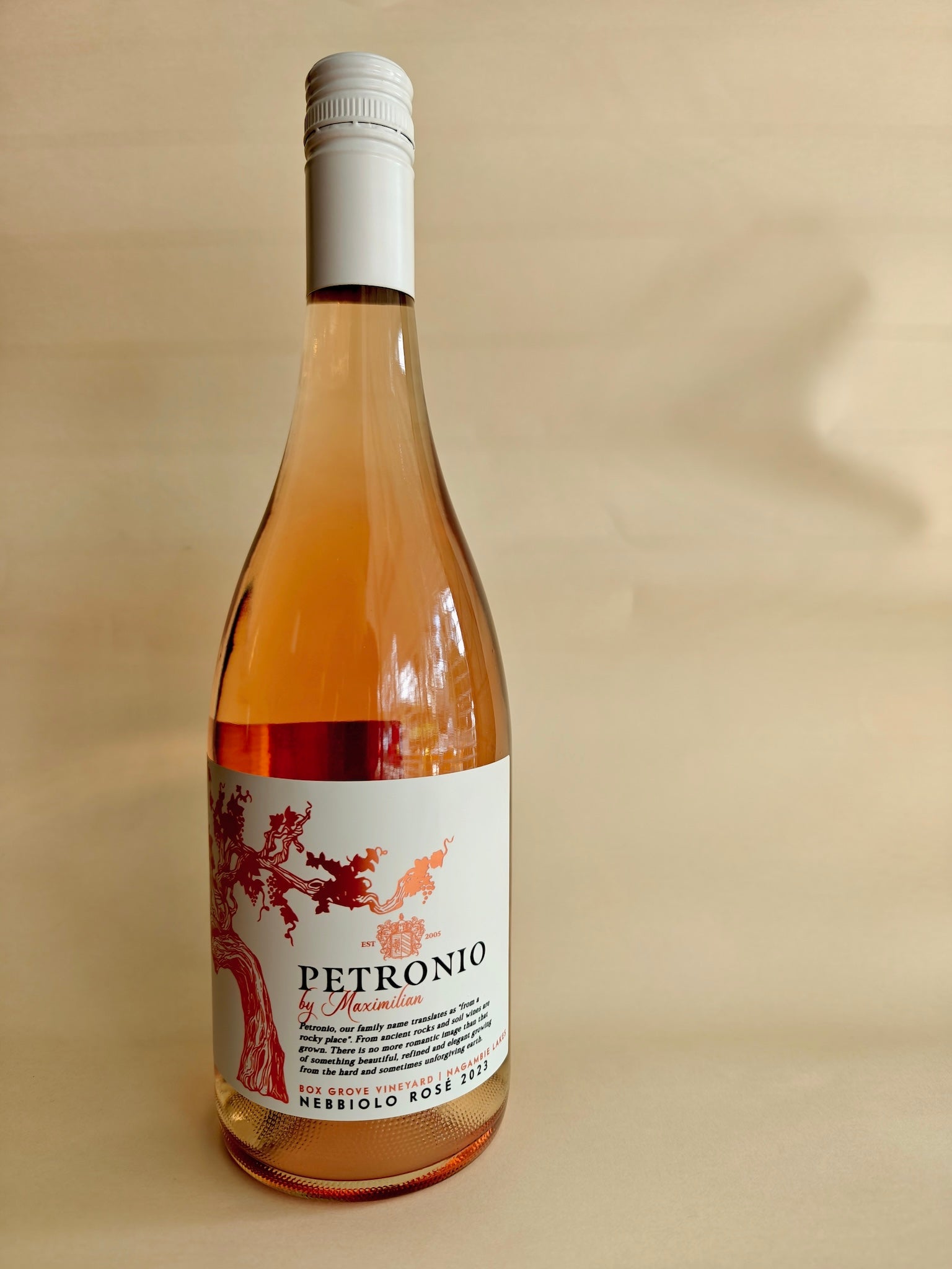A bottle of Petronio Nebbiolo Rosé