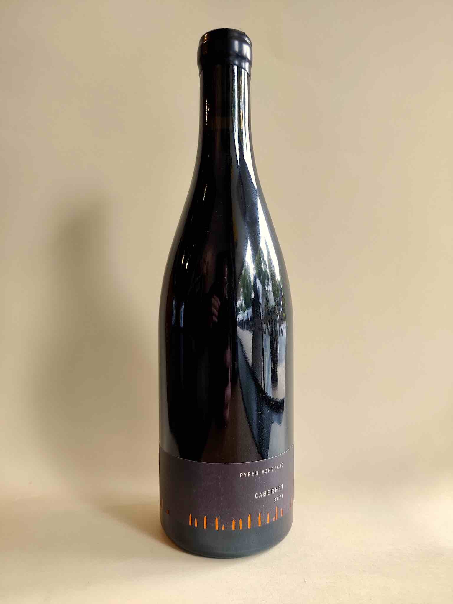 A bottle of 2021 Pyren Vineyard Reserve Cabernet.