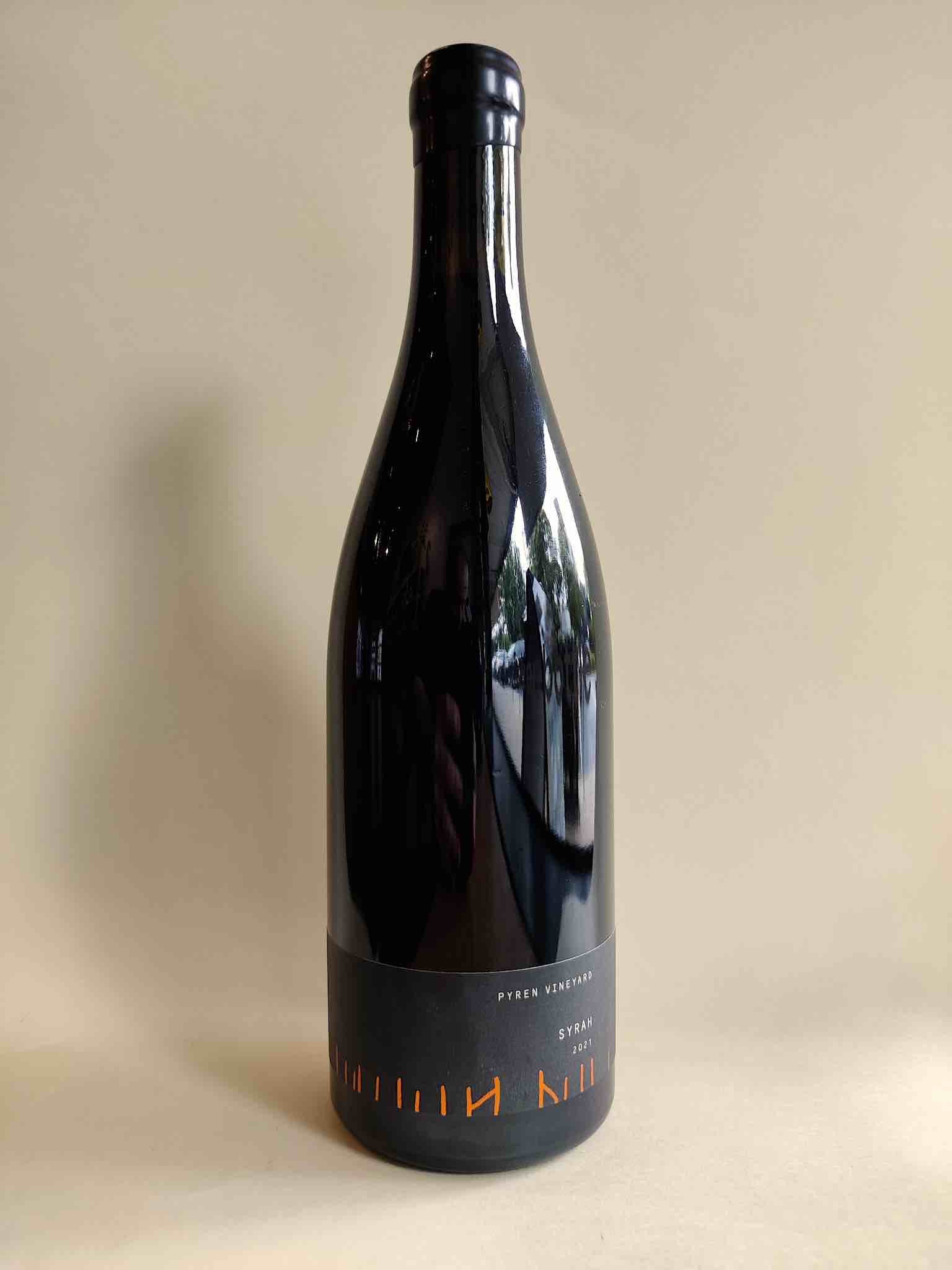 A bottle of 2021 Pyren Vineyard Reserve Syrah.