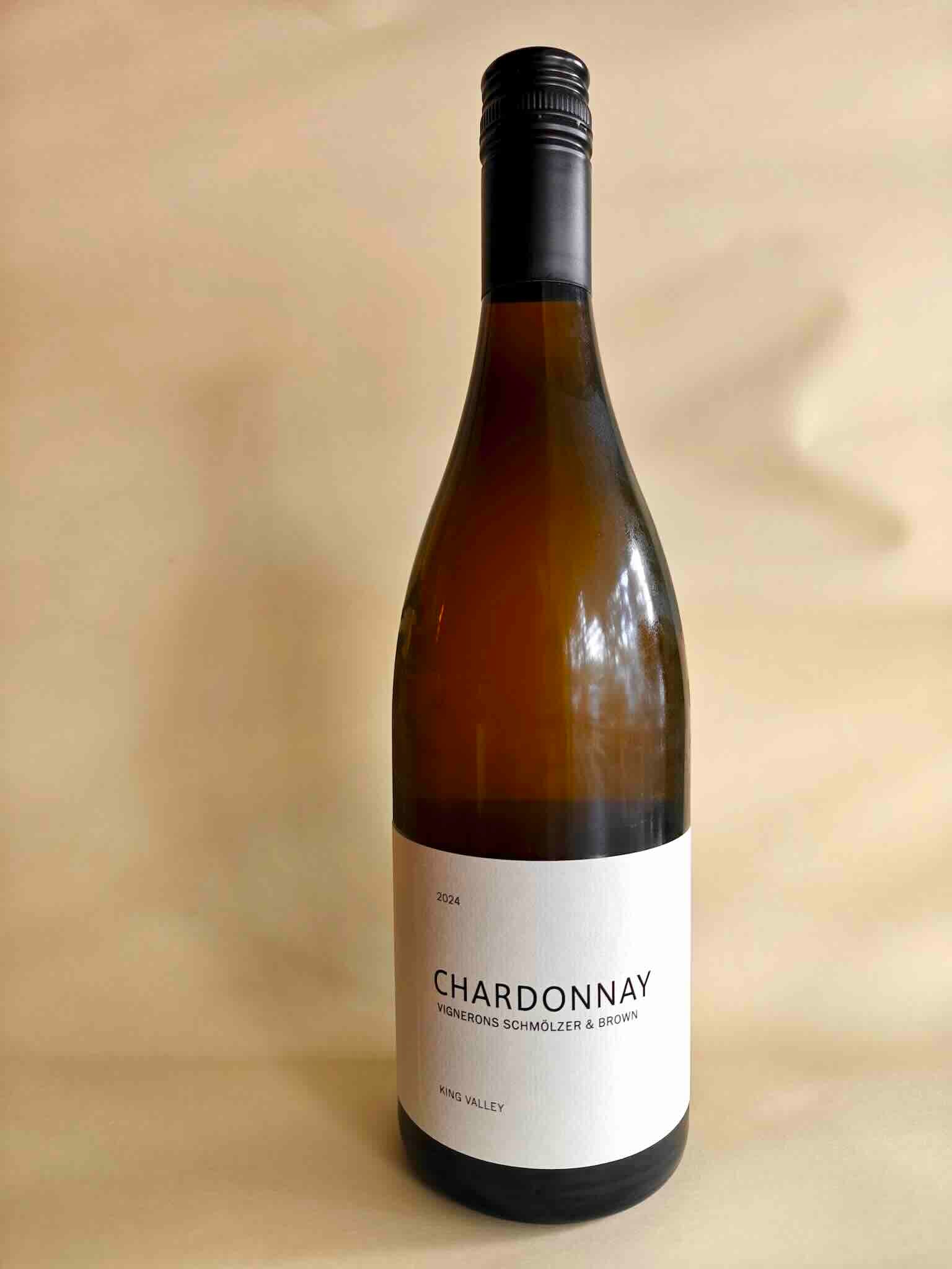 A bottle of Schmolzer and Brown King Valley Chardonnay
