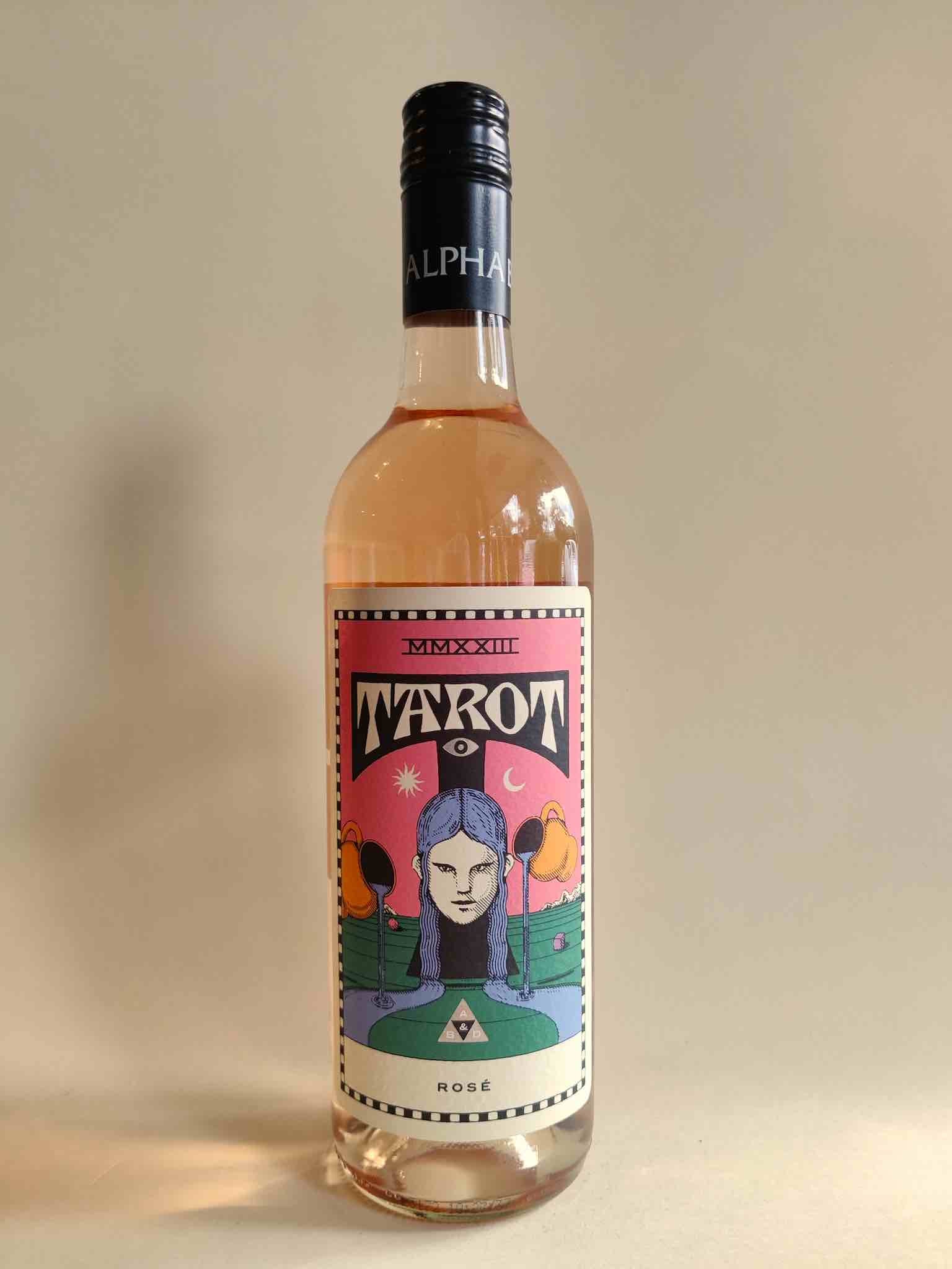 A bottle of Alpha Box and Dice Tarot Rosé from McLaren Vale, South Australia.