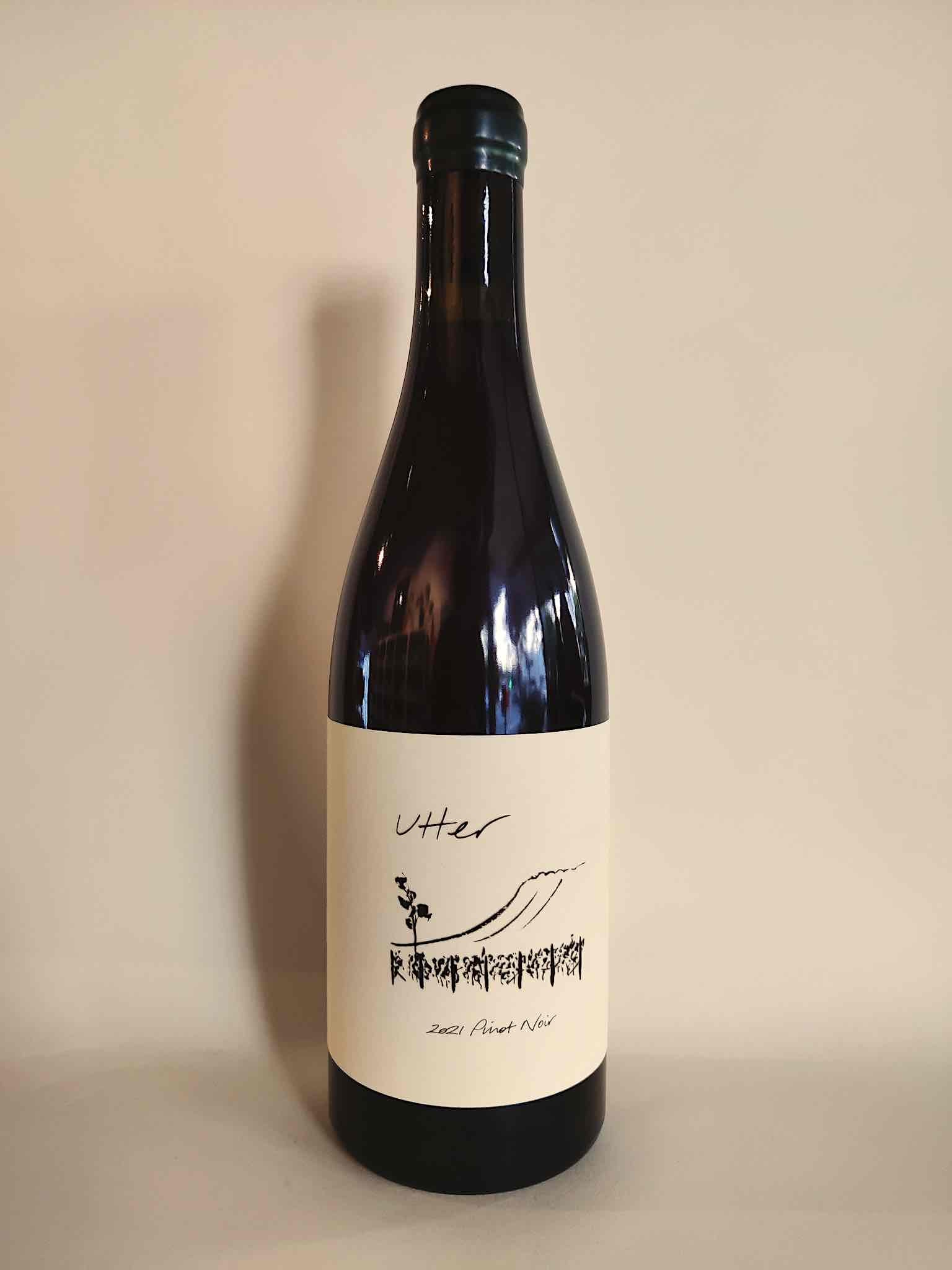 A bottle of Utter Wines Pinot Noir from the Cathedral Ranges in Victoria