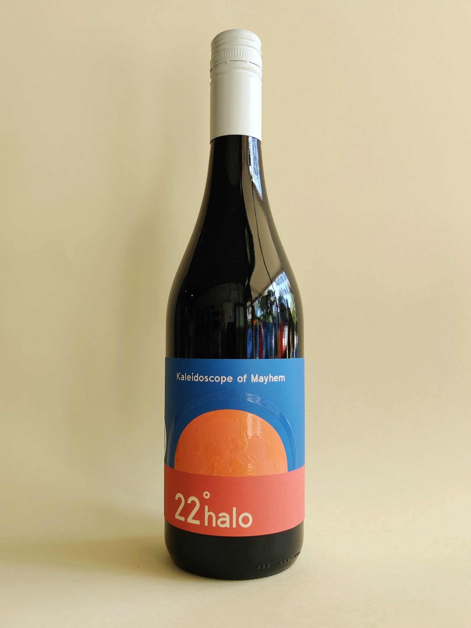 A bottle of 22 Degree Halo Shiraz blend from the Riverland, South Australia. 