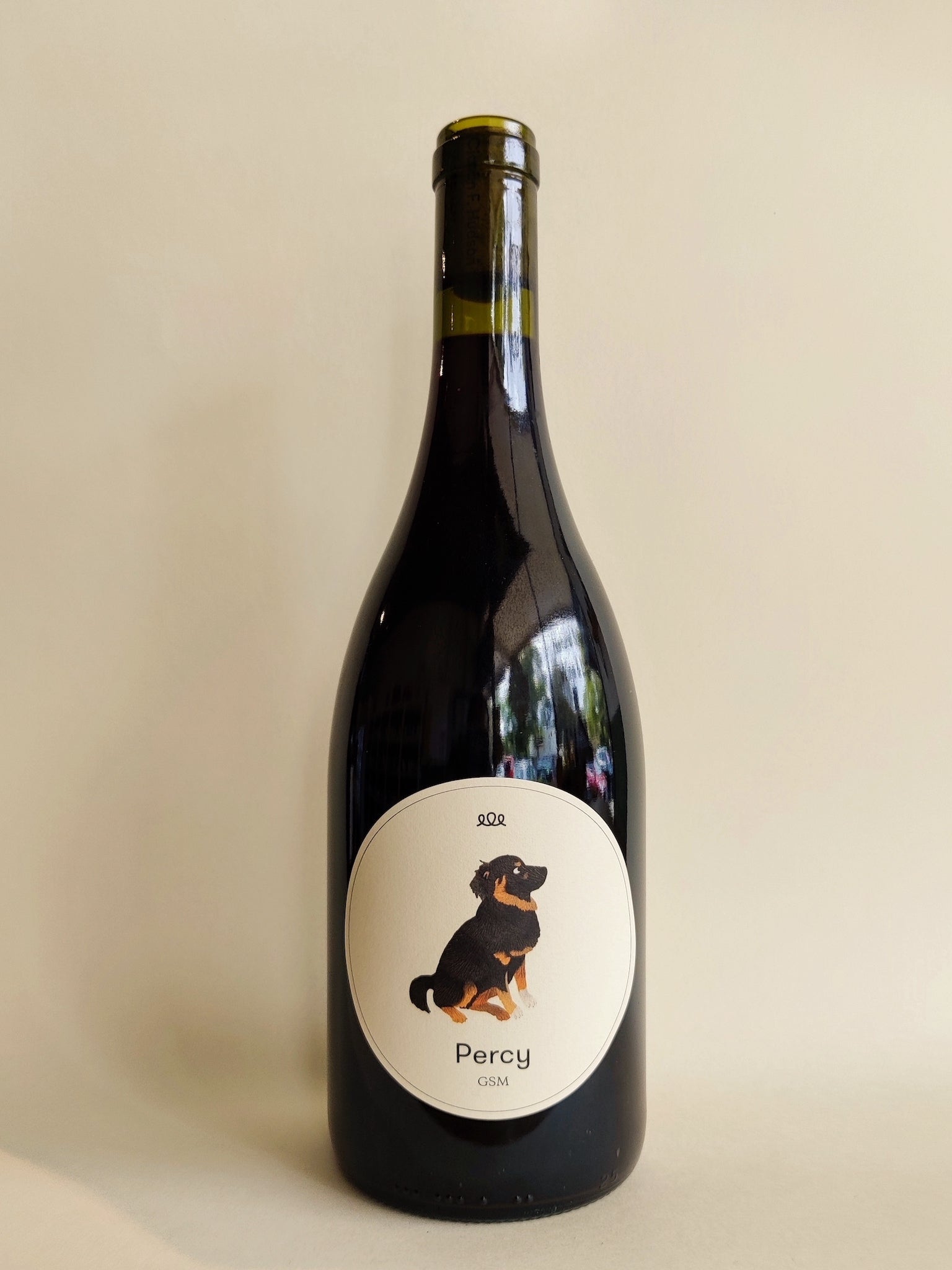 A 750ml bottle of Beyond the Glass Percy GSM (Grenache/Shiraz/Mourvedre) from Heathcote, Victoria. 