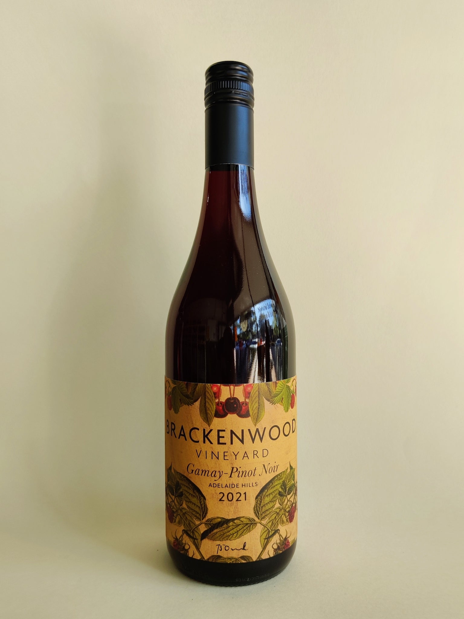 A bottle of Brackenwood Pinot Noir/Gamay from the Adelaide Hills, South Australia. Biodynamic. 