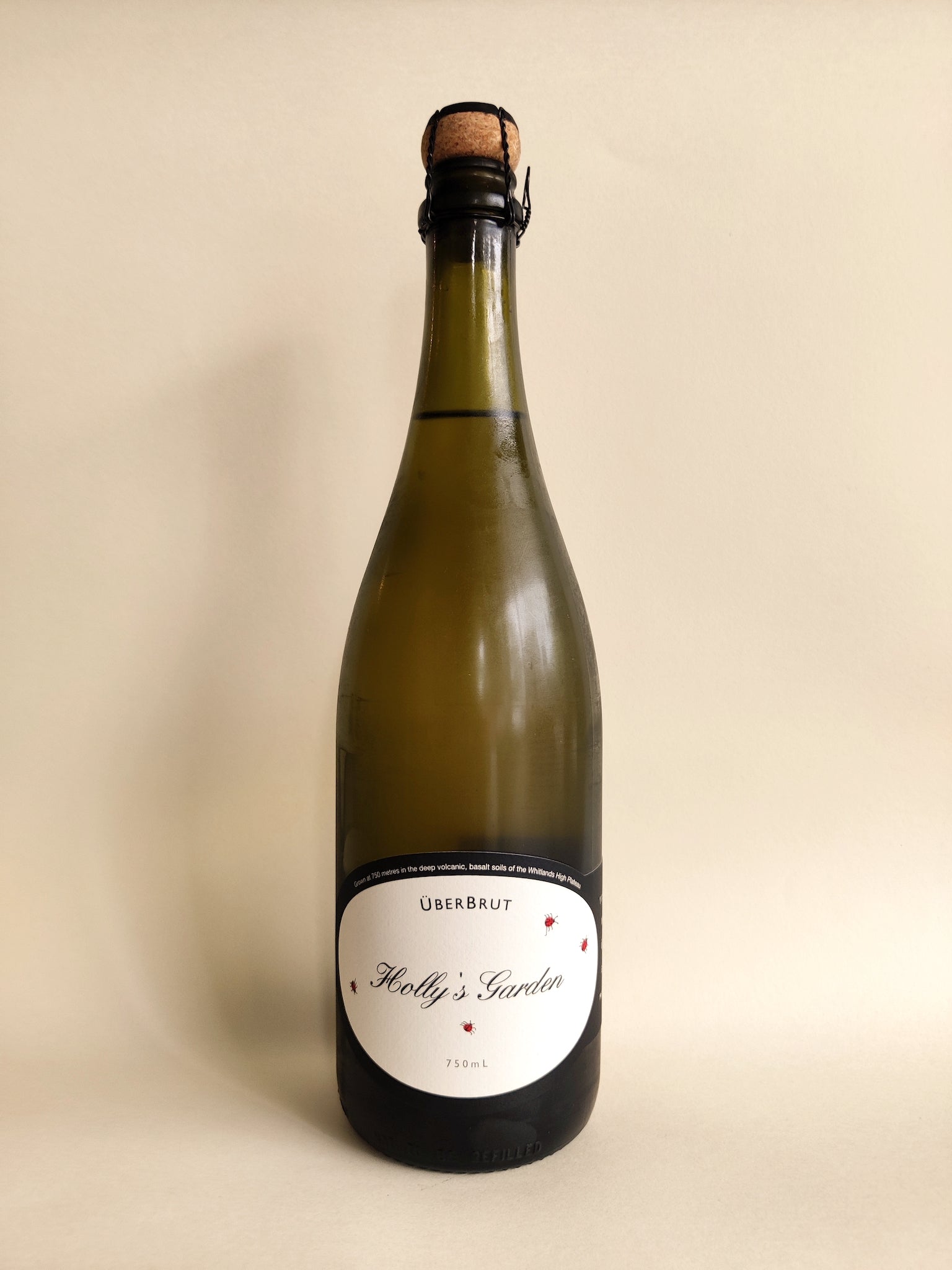 A bottle of Holly's Garden Uber Brut Sparkling Wine from Whitlands, Victoria.