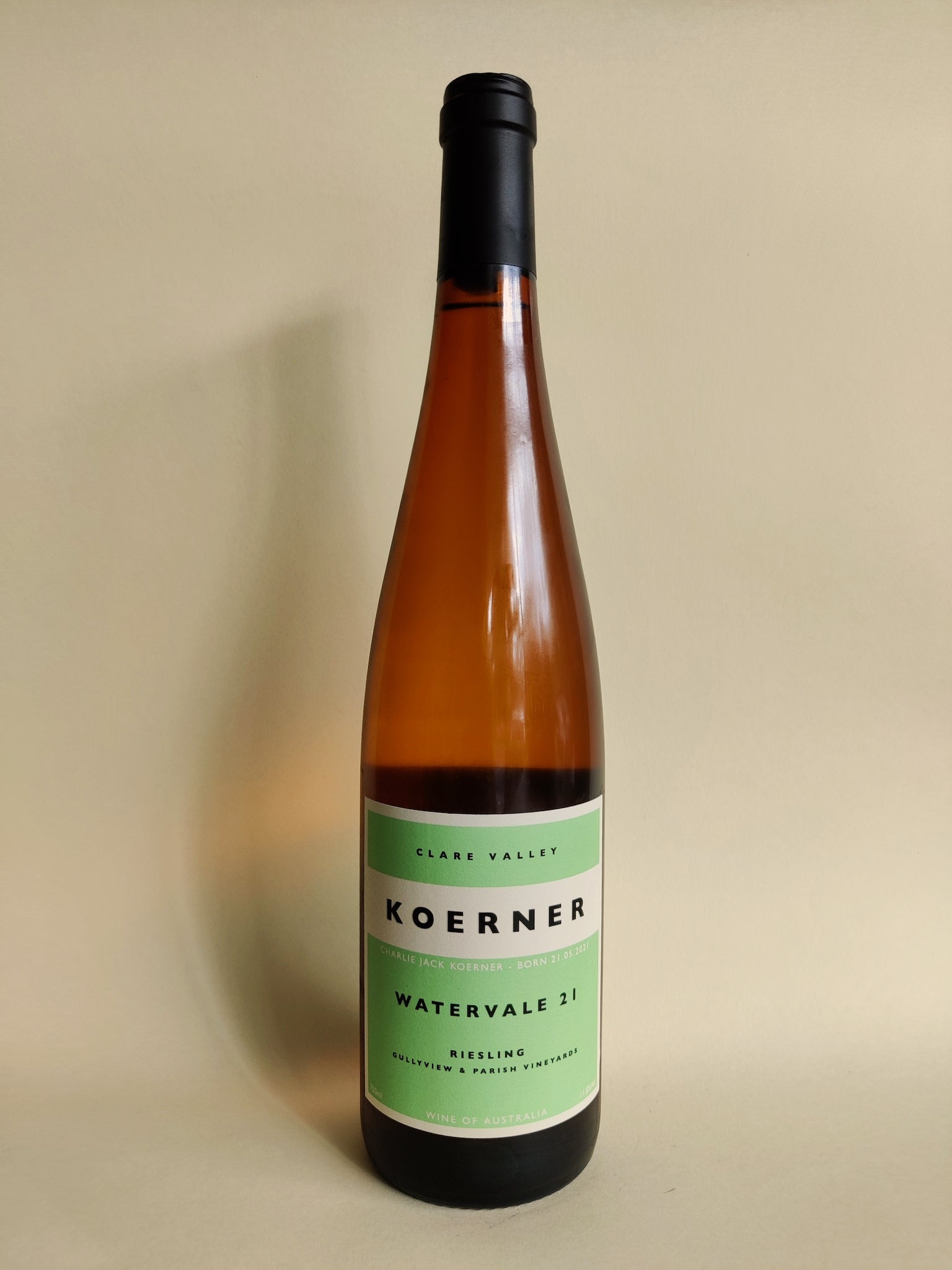 A bottle of Koerner Watervale Riesling from Clare Valley, South Australia. 
