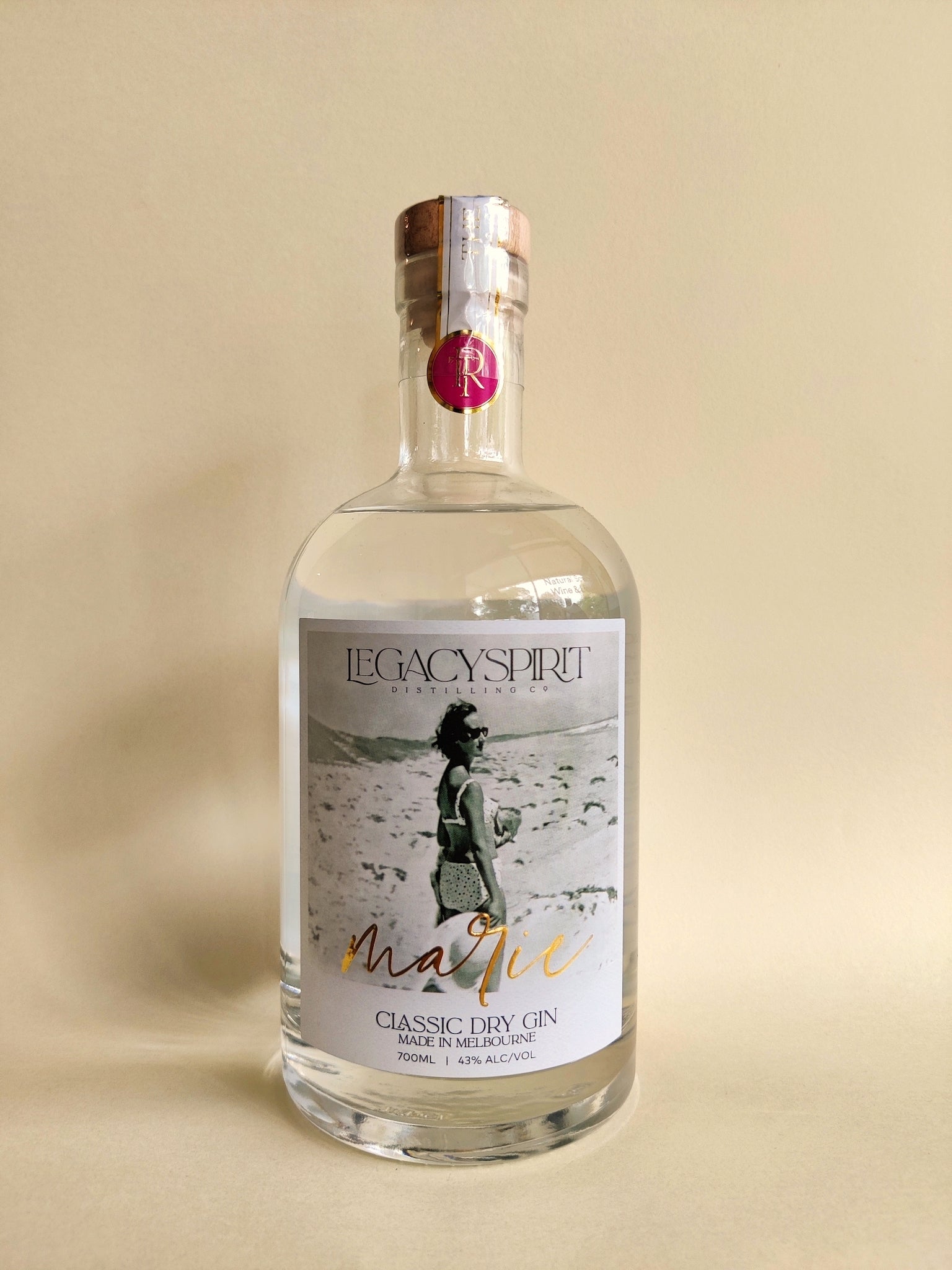 A bottle of Legacy Spirit Distilling Marie Gin.