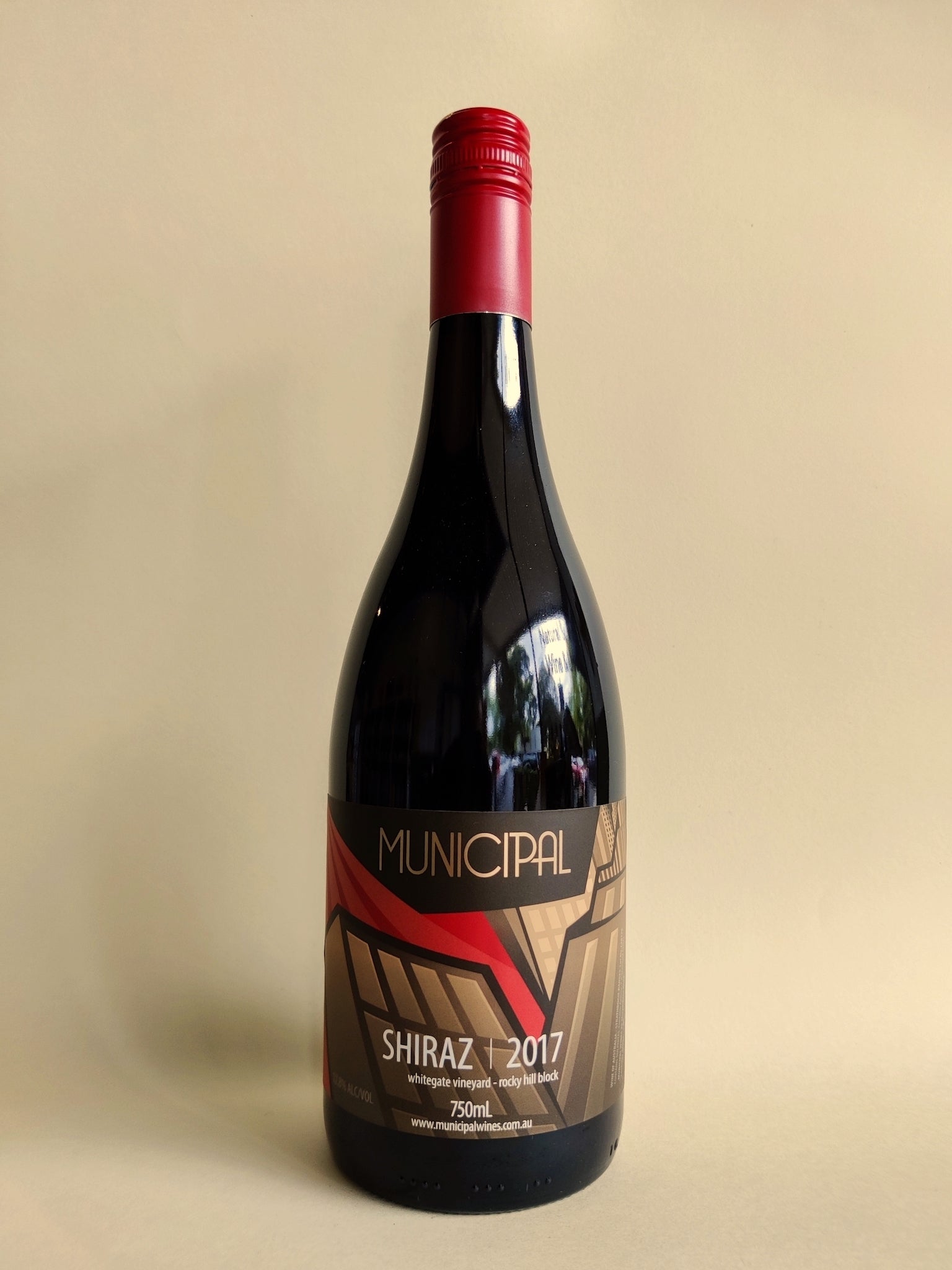 A bottle of 2017 Municipal Shiraz from Strathbogie Ranges, Victoria.