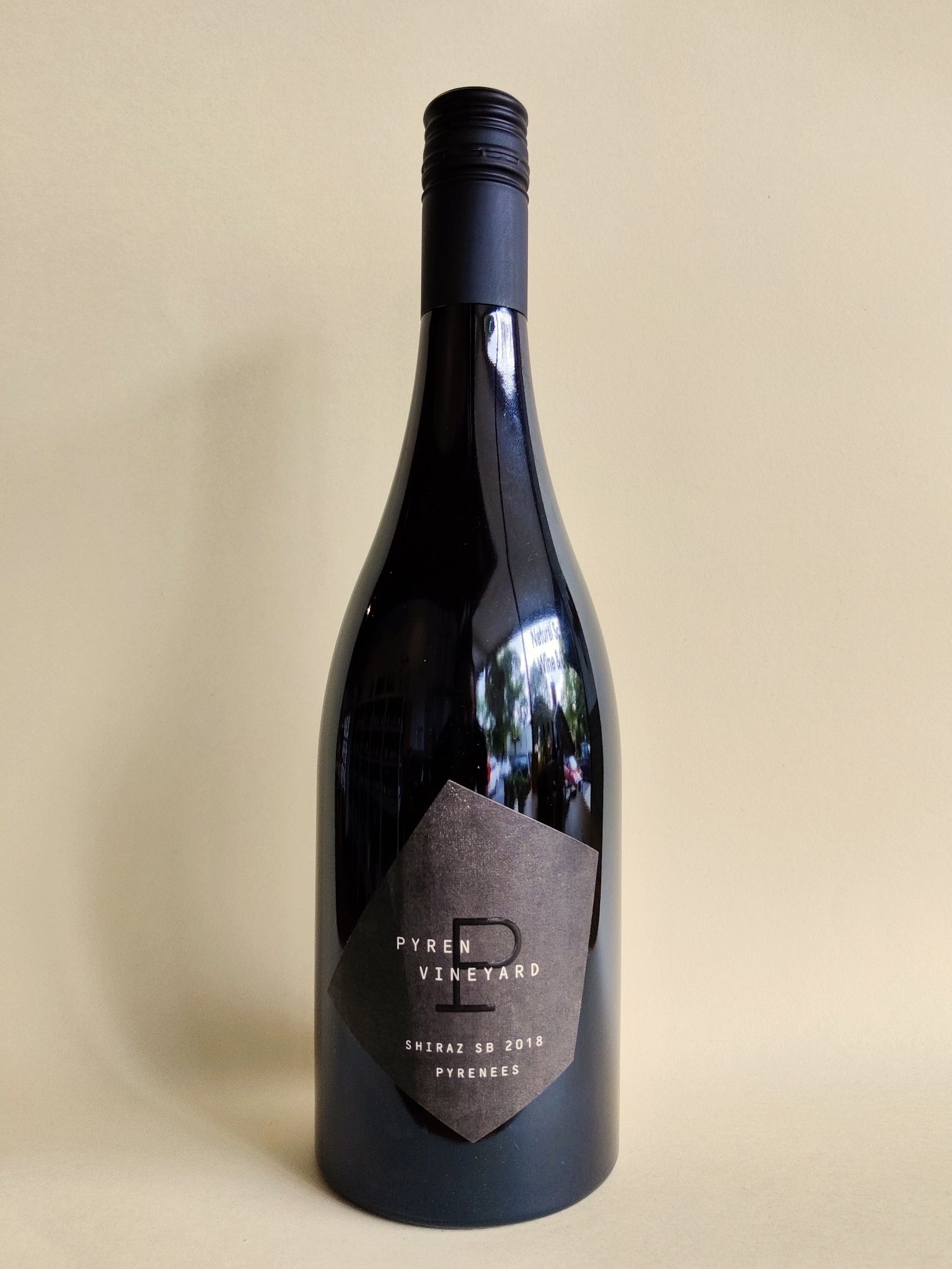 A bottle of Pyren Vineyard Shiraz/Sauvignon Blanc from the Pyrenees, Victoria.