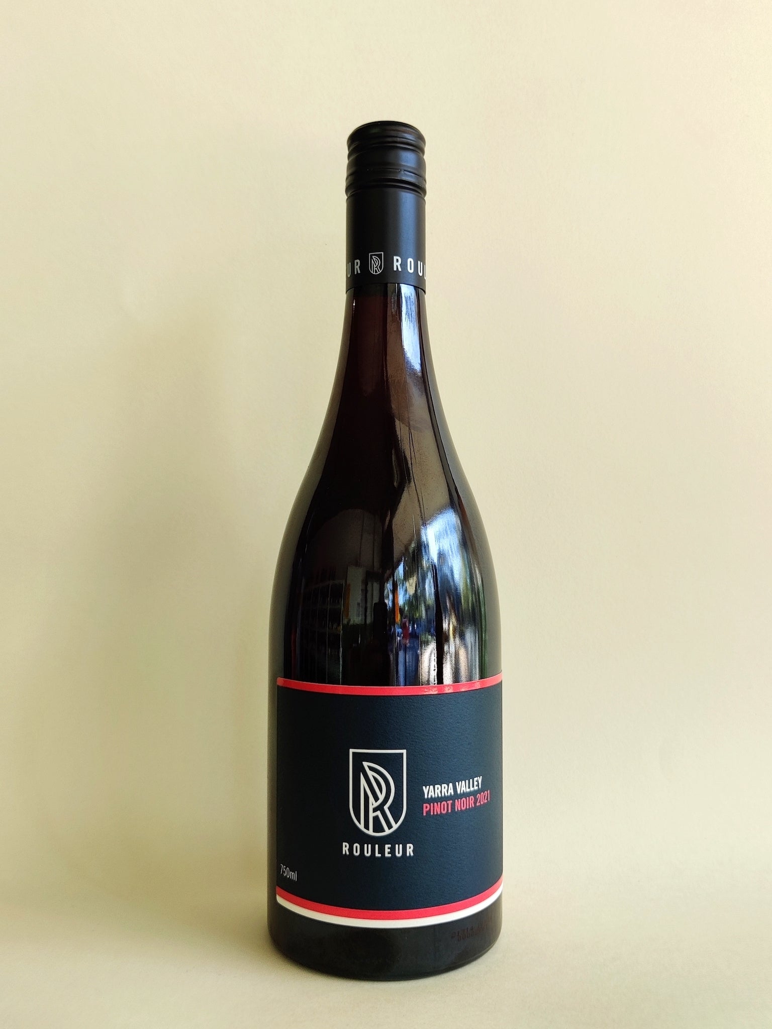 A bottle of Rouleur Pinot Noir from the Yarra Valley Victoria. 