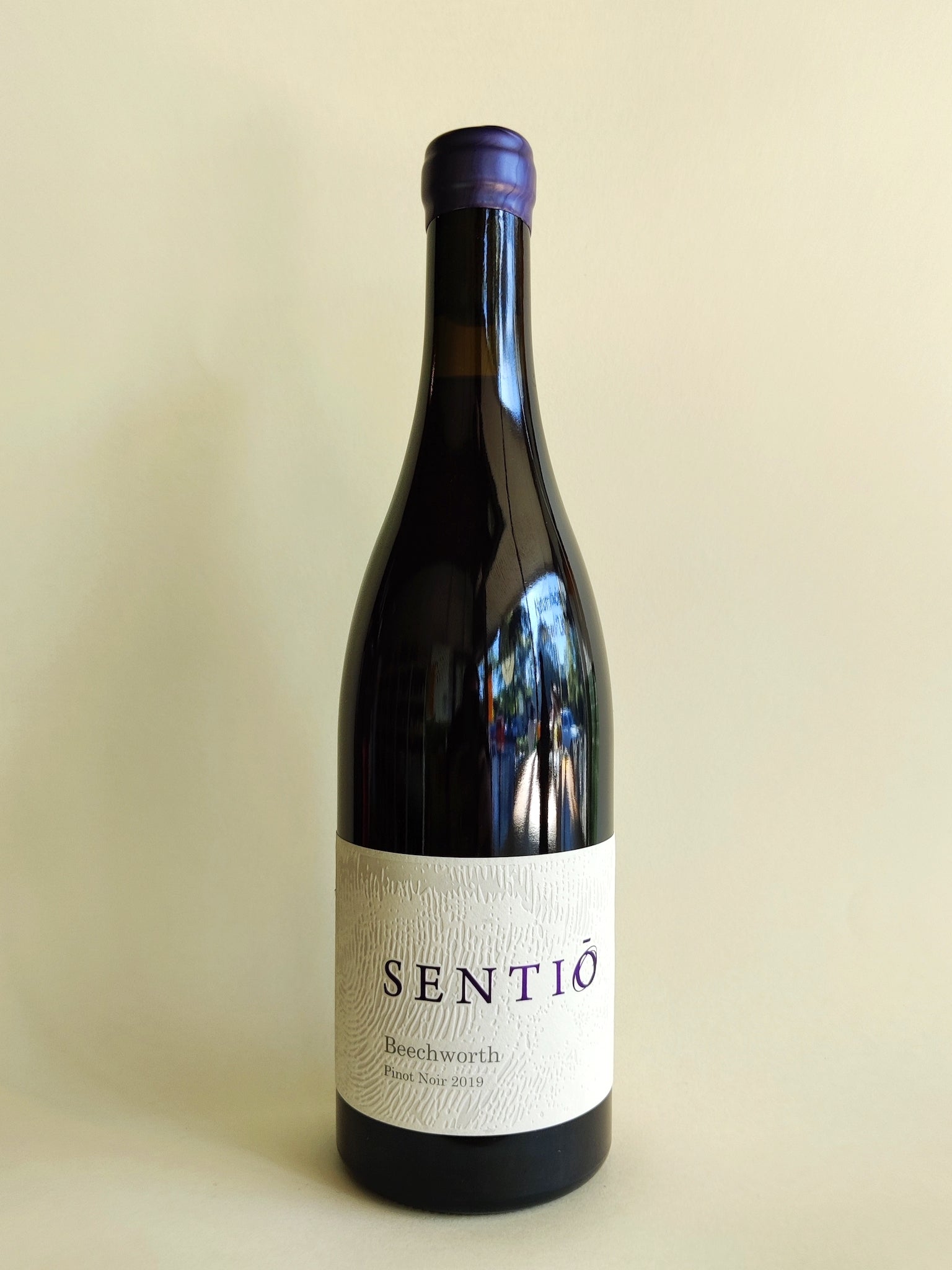 A bottle of Sent Wines Pinot Noir from Beechworth, Victoria. 